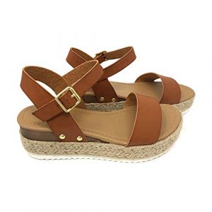 SODA Clip Topshoe Avenue Women’s Open Toe Ankle Strap Espadrille Sandal